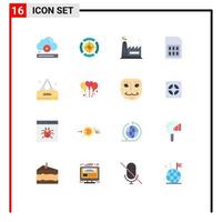 Universal Icon Symbols Group of 16 Modern Flat Colors of drink sim dollar phone card Editable Pack of Creative Vector Design Elements