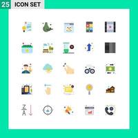 Flat Color Pack of 25 Universal Symbols of media technology design phone calculator Editable Vector Design Elements