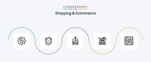 paquete de iconos de línea 5 de compras y comercio electrónico que incluye estrategia. mapa. astronauta. laberinto. compras vector