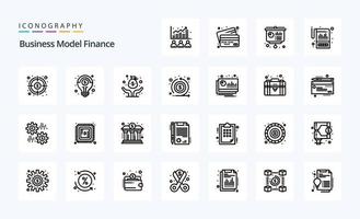 paquete de iconos de 25 líneas financieras vector