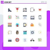 Modern Set of 25 Flat Colors Pictograph of page extension code document development Editable Vector Design Elements