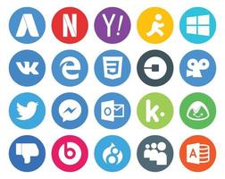 20 Social Media Icon Pack Including kik messenger css tweet viddler vector