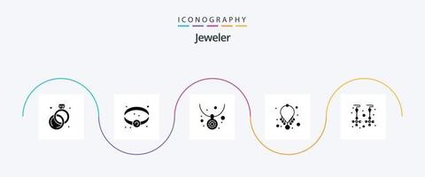 Jewellery Glyph 5 Icon Pack Including . jewelry. jewelry vector