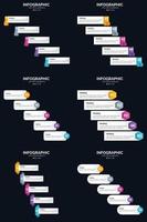 Vector 6 Infographics Pack Presentation slide template 5 Steps cycle diagrams and timelines