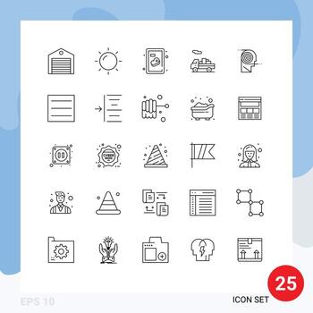 Pictogram Set of 25 Simple Lines of definition better vacation transport delivery Editable Vector Design Elements