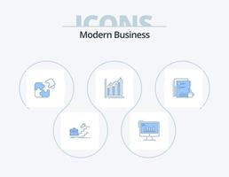 Modern Business Blue Icon Pack 5 Icon Design. match. business. analytics. puzzle. marketing vector
