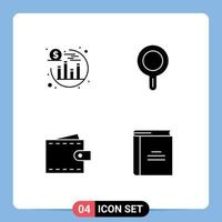 Thematic Vector Solid Glyphs and Editable Symbols of investment user kitchen business book Editable Vector Design Elements