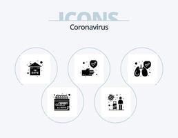 Coronavirus Glyph Icon Pack 5 Icon Design. protect. protection. virus. hand. stay home vector