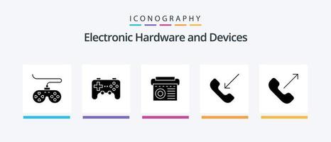 paquete de iconos de glifo 5 de dispositivos que incluye . teléfono. llamada. móvil. llamada. diseño de iconos creativos vector