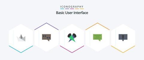 paquete básico de 25 iconos planos que incluye . secreto. popular. privado. mensaje vector
