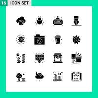 Pictogram Set of 16 Simple Solid Glyphs of revenue design indian award sale Editable Vector Design Elements