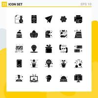 25 User Interface Solid Glyph Pack of modern Signs and Symbols of hardware devices plane computers logo Editable Vector Design Elements