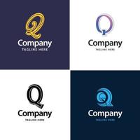 Letter Q Big Logo Pack Design Creative Modern logos design for your business vector