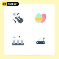 Universal Icon Symbols Group of 4 Modern Flat Icons of guitar equipment easter egg holidays army Editable Vector Design Elements