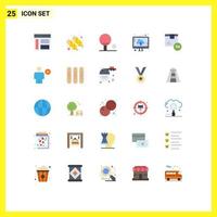 25 Thematic Vector Flat Colors and Editable Symbols of delivery upload india storage cloud Editable Vector Design Elements