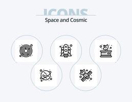 paquete de iconos de línea espacial 5 diseño de iconos. ciencia. ficción. planeta. libro. espacio vector