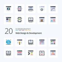 20 Web Design And Development Flat Color icon Pack like web internet screen browser site vector