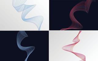 Collection of geometric minimal lines pattern set vector