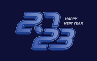 Happy new year 2023 Glossy Typography logo design vector