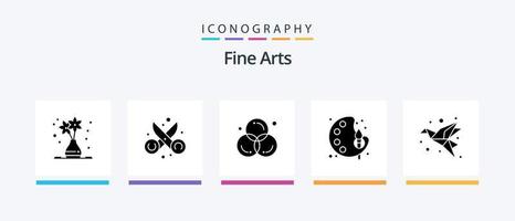 Fine Arts Glyph 5 Icon Pack Including color. arts. art. art. design. Creative Icons Design vector