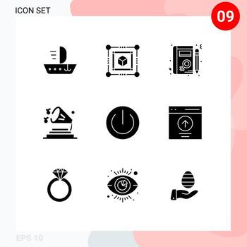 9 iconos creativos signos y símbolos modernos de la electrónica botón perfil volumen sonido elementos de diseño vectorial editables vector