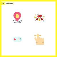 Modern Set of 4 Flat Icons and symbols such as location bandage easter black friday tag finger Editable Vector Design Elements