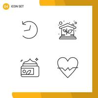 4 Thematic Vector Filledline Flat Colors and Editable Symbols of twitter green eco property heart Editable Vector Design Elements