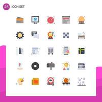 25 User Interface Flat Color Pack of modern Signs and Symbols of candy design internet web business Editable Vector Design Elements