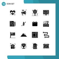 16 Creative Icons Modern Signs and Symbols of text home candy printing sweet Editable Vector Design Elements
