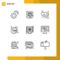 9 Thematic Vector Outlines and Editable Symbols of cooler tax love fiancca loan bomb Editable Vector Design Elements
