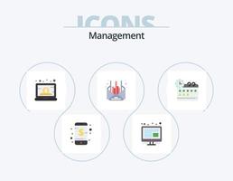 paquete de iconos planos de gestión 5 diseño de iconos. administración. mensaje. dólar. negocio. correo vector