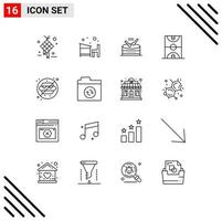 16 Thematic Vector Outlines and Editable Symbols of game basketball learn ball music Editable Vector Design Elements