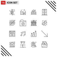 16 Thematic Vector Outlines and Editable Symbols of game basketball learn ball music Editable Vector Design Elements