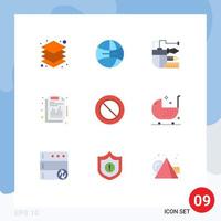 Stock Vector Icon Pack of 9 Line Signs and Symbols for cancel report drawing quarterly annual Editable Vector Design Elements