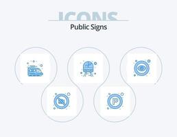 Public Signs Blue Icon Pack 5 Icon Design. public. eye. public. vehicle. service vector