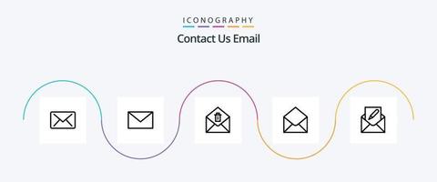 paquete de iconos de la línea de correo electrónico 5 que incluye . correo. correo. Email vector