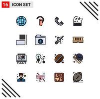 Set of 16 Modern UI Icons Symbols Signs for right align call piano education Editable Creative Vector Design Elements