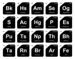 20 Preiodic table of the elements Icon Pack Design vector