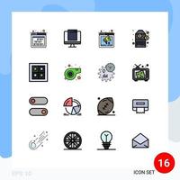 paquete de iconos de vectores de stock de 16 signos y símbolos de línea para el altavoz de código de barras emergente de precio de gas elementos de diseño de vectores creativos editables