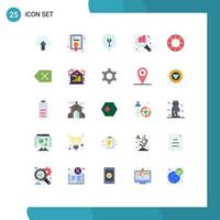 Stock Vector Icon Pack of 25 Line Signs and Symbols for help search access chart shield Editable Vector Design Elements