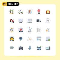 User Interface Pack of 25 Basic Flat Colors of chess balloon income air monitoring Editable Vector Design Elements