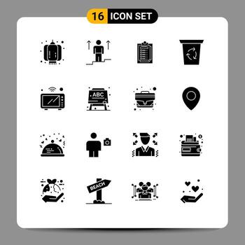 16 Solid Glyph concept for Websites Mobile and Apps iot journey success been file Editable Vector Design Elements