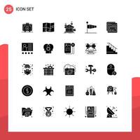 paquete de iconos vectoriales de stock de 25 signos y símbolos de línea para pagos de velocidad de página elementos de diseño vectorial editables de aire de bandera vector