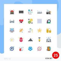 paquete de iconos vectoriales de stock de 25 signos y símbolos de línea para amplificador de lámpara de contenido de sonido de montacargas elementos de diseño vectorial editables vector