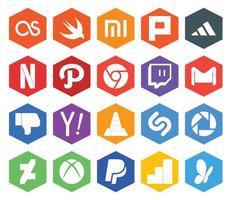 20 Social Media Icon Pack Including player vlc twitch search dislike vector