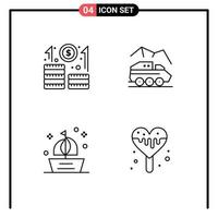 4 Thematic Vector Filledline Flat Colors and Editable Symbols of business boat startup rover sail Editable Vector Design Elements