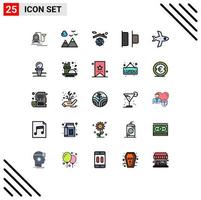 paquete de iconos vectoriales de stock de 25 signos y símbolos de línea para vuelo de golf tierra izquierda distribuir elementos de diseño vectorial editables vector