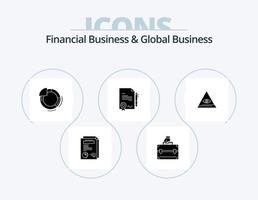 Financial Business And Global Business Glyph Icon Pack 5 Icon Design. illuminati. deal. graph. done. agrement vector