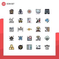 Set of 25 Modern UI Icons Symbols Signs for smart monitor solution computer structure Editable Vector Design Elements