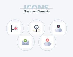 elementos de farmacia flat icon pack 5 diseño de iconos. tableta. pastillas hospital. medicamento. salud vector